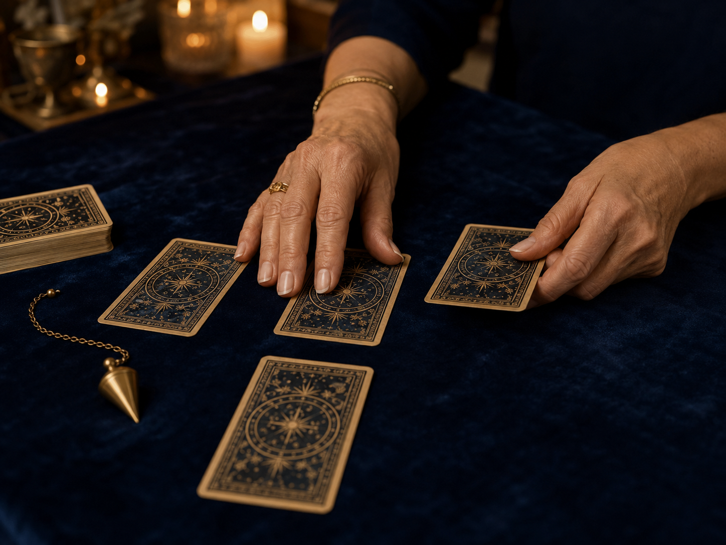 Cartes et pendule utilisés par Béa